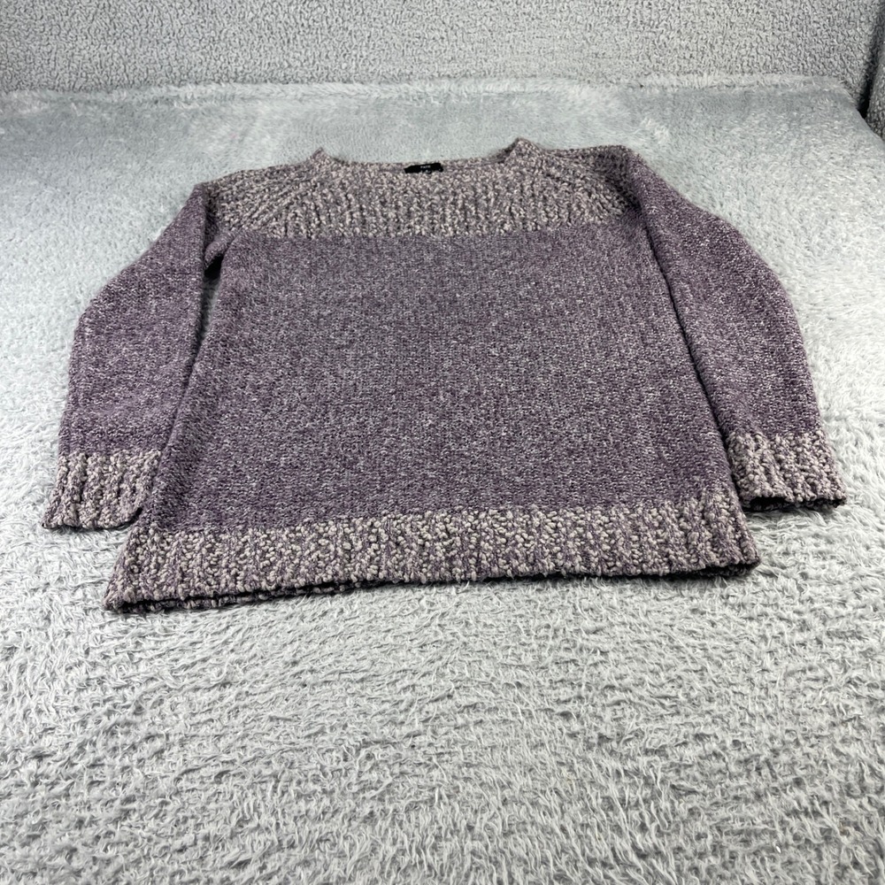 Fate Womens Purple Popcorn Knit Crew Neck Sweater Size Small Long Sleeve